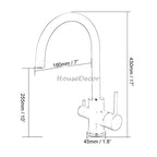 Chrome kitchen sink mixer tap detailed product view additional view