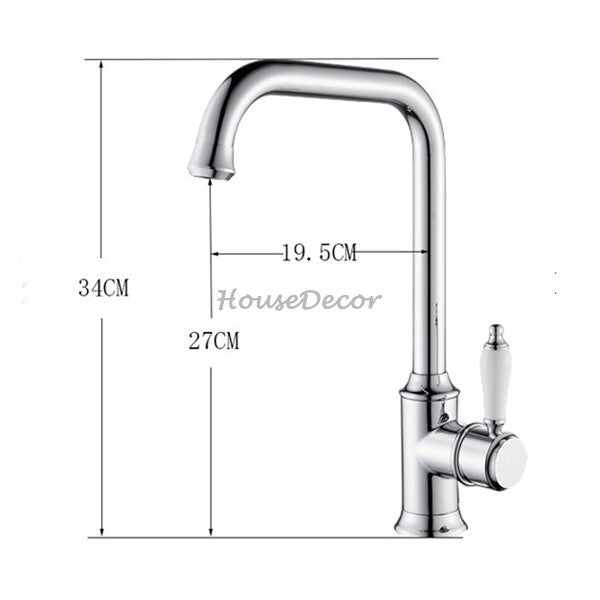 Chrome Ceramic kitchen sink mixer tap swivel spout additional view