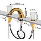 Gold bath shower mixer tap dual handle control additional view