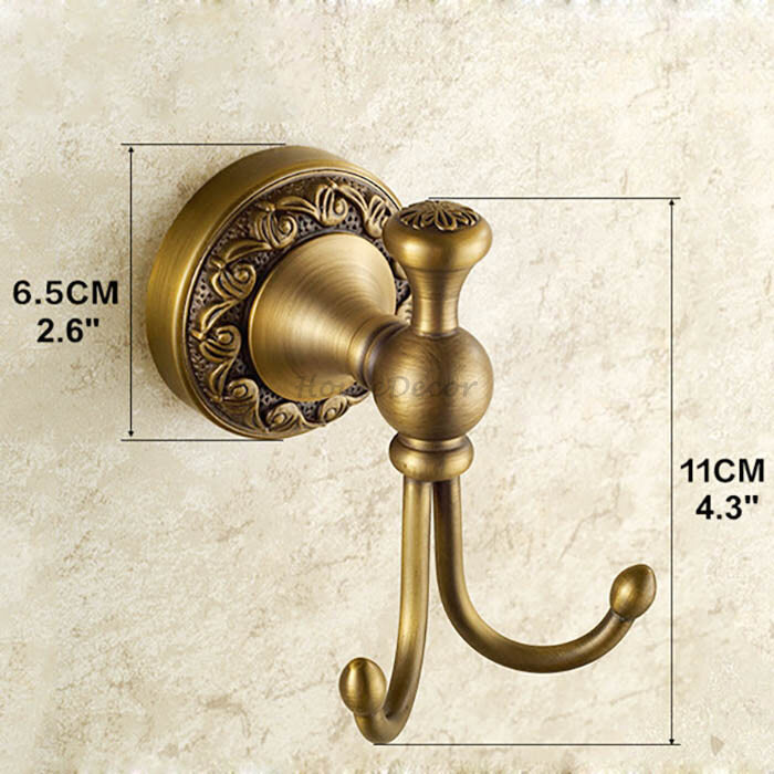 Antique Brass towel rack wall mounted design detail view