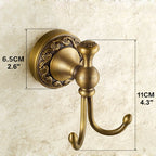 Antique Brass towel rack wall mounted design detail view