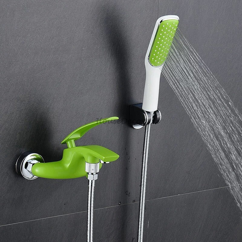 Modern bath shower mixer tap wall mounted design detail view