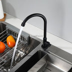 Matte Black kitchen sink mixer tap swivel spout detail view