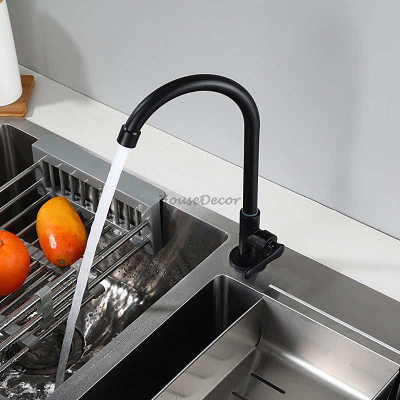Matte Black kitchen sink mixer tap swivel spout detail view