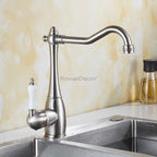 Modern kitchen sink mixer tap swivel spout main view