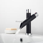 Modern bath shower mixer tap dual handle control detail view