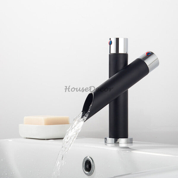 Modern bath shower mixer tap dual handle control detail view