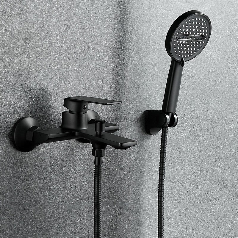 Modern bath shower mixer tap wall mounted design detail view