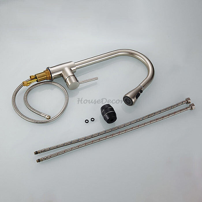 Modern kitchen sink mixer tap pull out spray additional view