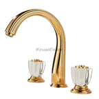 Gold bath shower mixer tap 3 hole installation additional view
