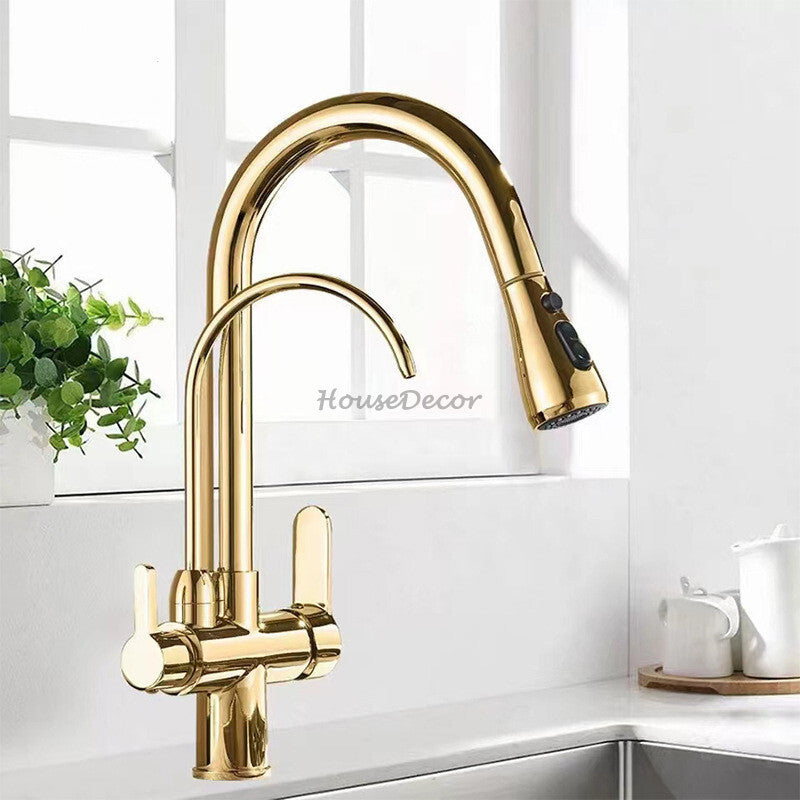 Modern kitchen sink mixer tap pull out spray additional view