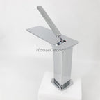 Chrome bath shower mixer tap single lever control detail view