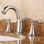 Chrome bath shower mixer tap dual handle control main view