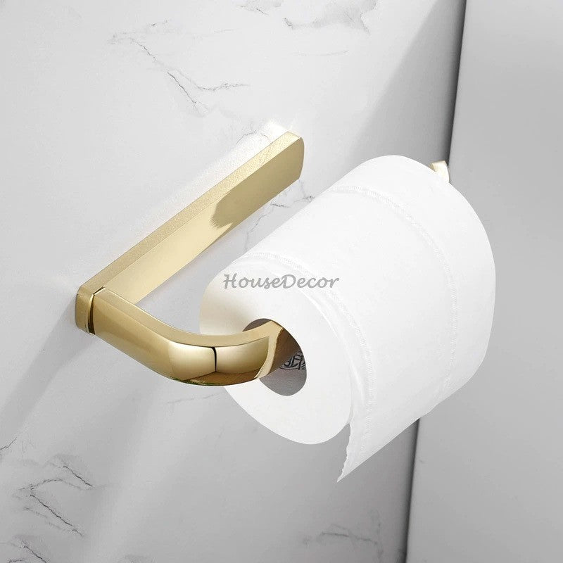 Gold toilet brush holder detailed product view detail view