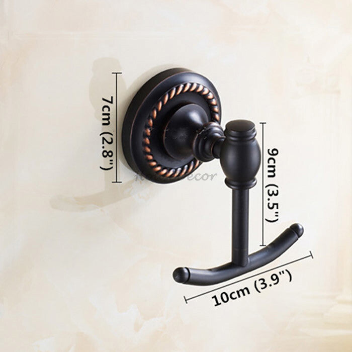 Black Brass robe hook wall mounted design additional view