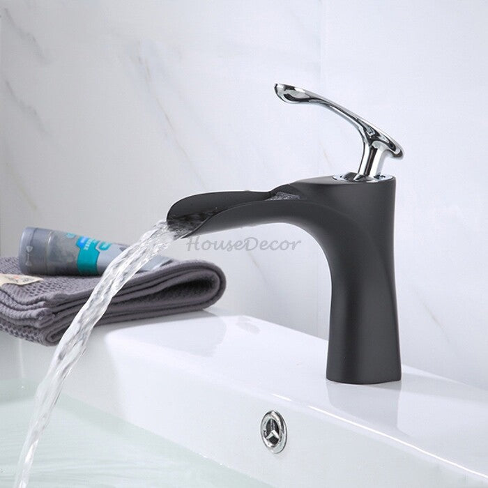 Modern bath shower mixer tap waterfall spout additional view