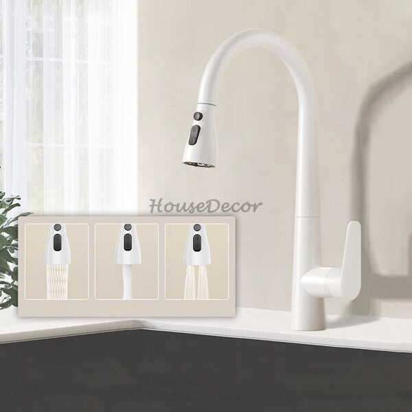 Modern kitchen sink mixer tap pull out spray additional view