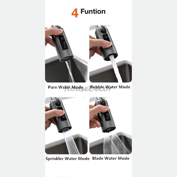 Modern kitchen sink mixer tap pull out spray additional view