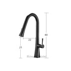Matte Black kitchen sink mixer tap pull out spray additional view