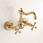Gold Brass kitchen sink mixer tap swivel spout main view