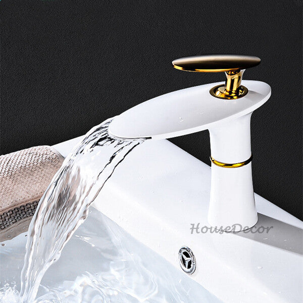 Modern bath shower mixer tap waterfall spout main view