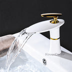 Modern bath shower mixer tap waterfall spout main view