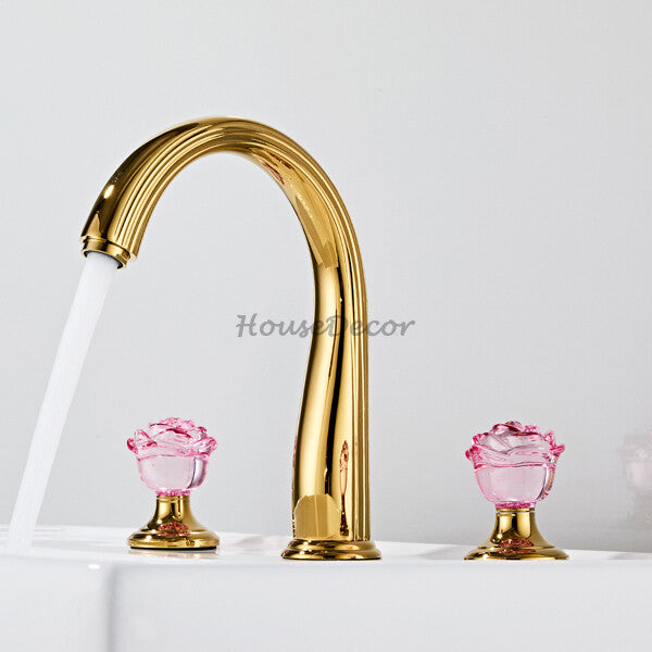 Brass bathroom basin mixer tap 3 hole installation additional view