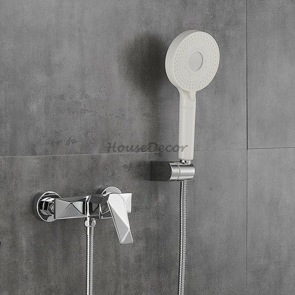 Chrome bath shower mixer tap wall mounted design main view