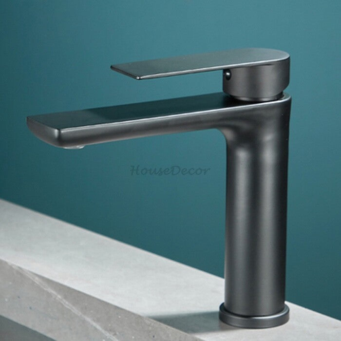 Modern bath shower mixer tap single lever control detail view