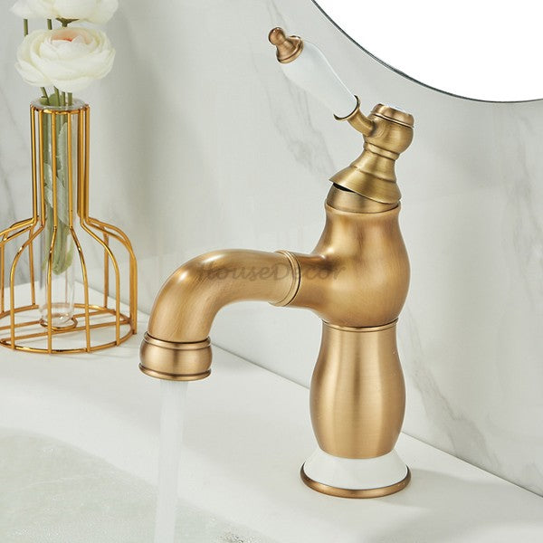 Antique Brass bath shower mixer tap pull out spray additional view