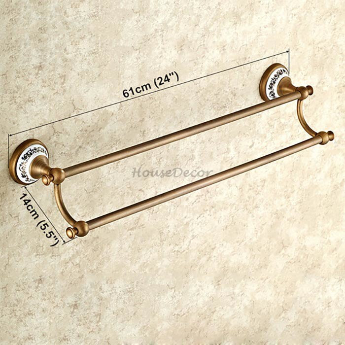 Antique Brass towel rack wall mounted design additional view