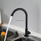Matte Black kitchen sink mixer tap swivel spout detail view