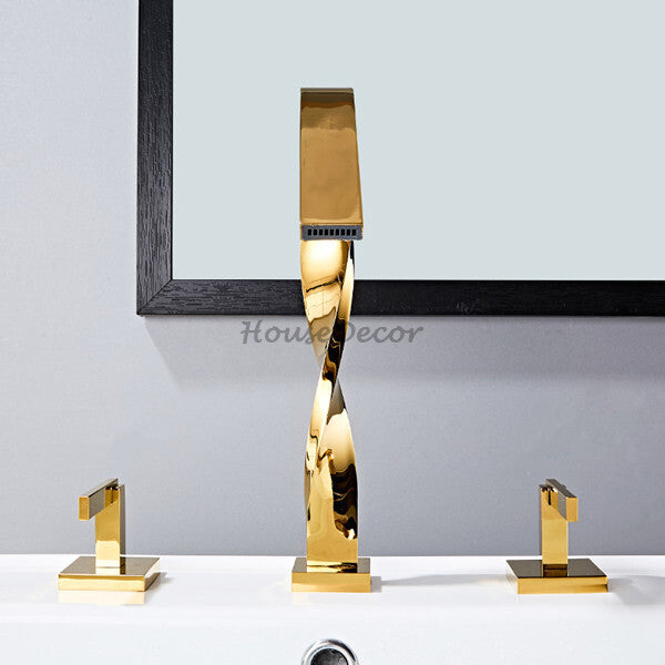 Modern Brass bath shower mixer tap dual handle control additional view