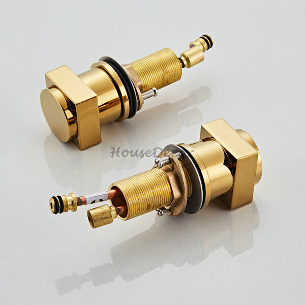 Gold bath shower mixer tap waterfall spout additional view