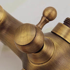 Antique Brass bath shower mixer tap deck mounted design detail view