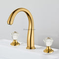 Brass bathroom basin mixer tap 3 hole installation detail view