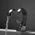Modern bath shower mixer tap waterfall spout detail view