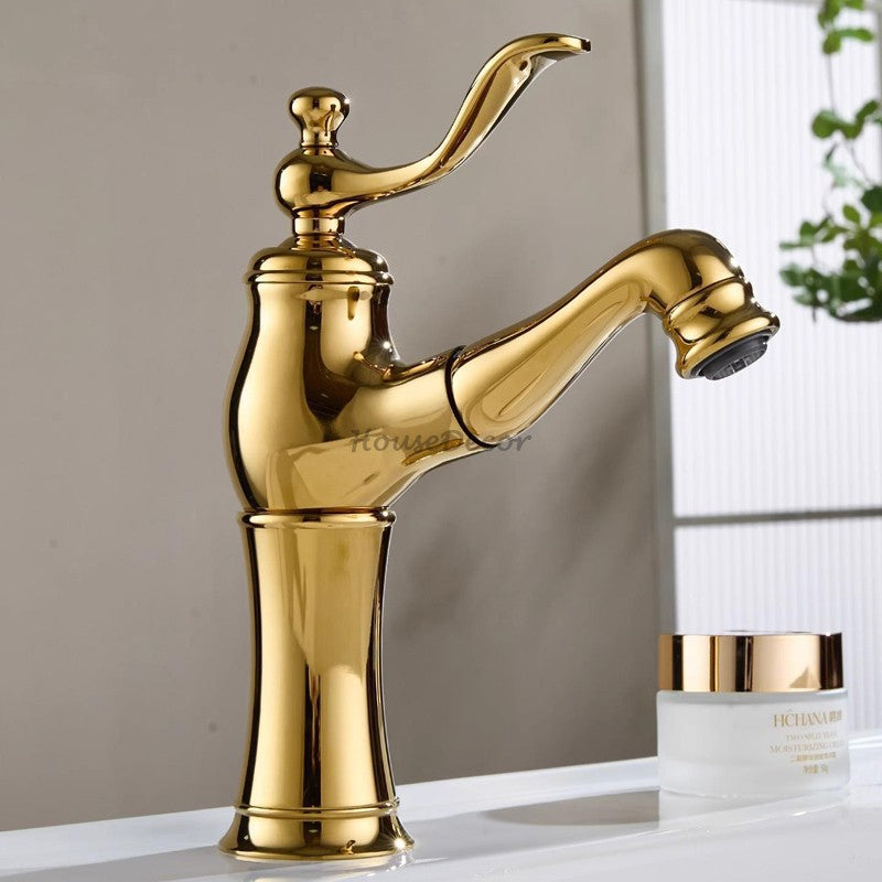 Modern bath shower mixer tap pull out spray detail view