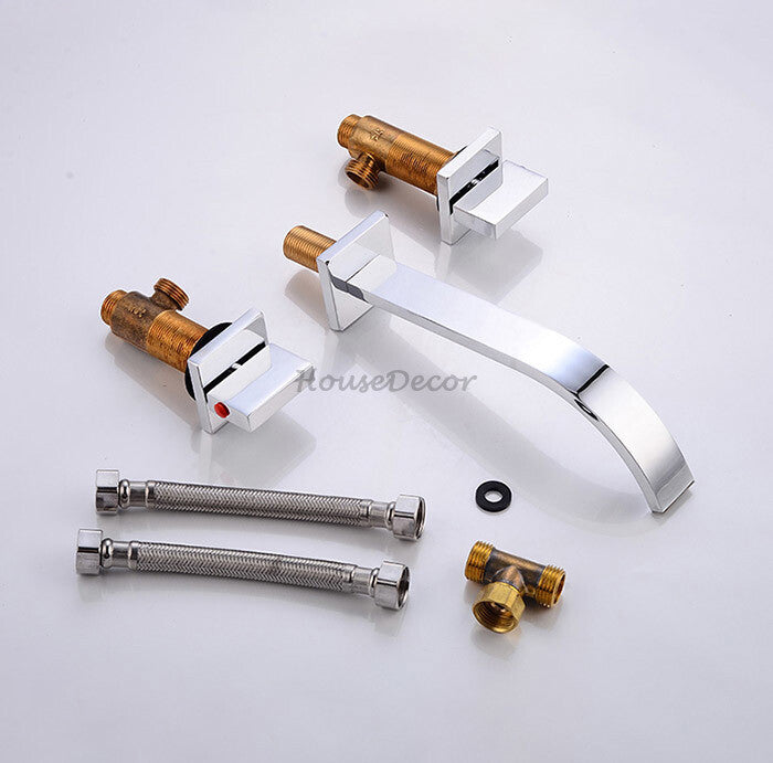Chrome bath shower mixer tap waterfall spout additional view