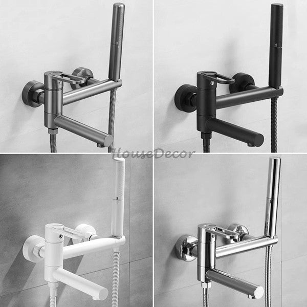 Brass bath shower mixer tap handheld shower set main view