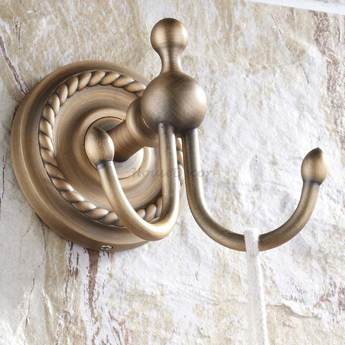 Antique Brass robe hook wall mounted design detail view