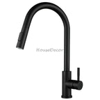 Modern kitchen sink mixer tap pull out spray main view