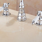 Chrome Ceramic bath shower mixer tap 3 hole installation detail view