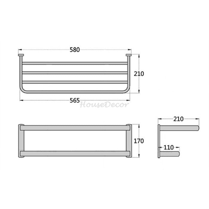 Gold towel rack wall mounted design additional view