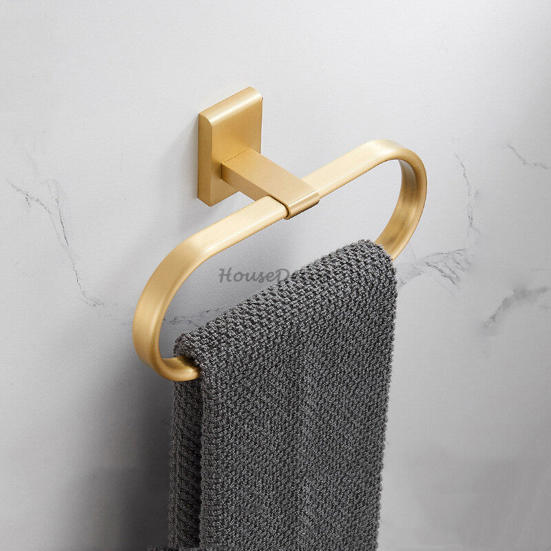 Modern Brass towel ring detailed product view additional view