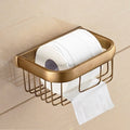Brass toilet paper holder wall mounted design detail view