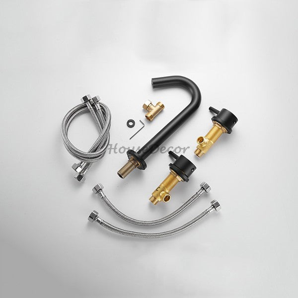 Modern Brass bath shower mixer tap deck mounted design additional view