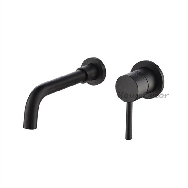 Black bath shower mixer tap wall mounted design main view