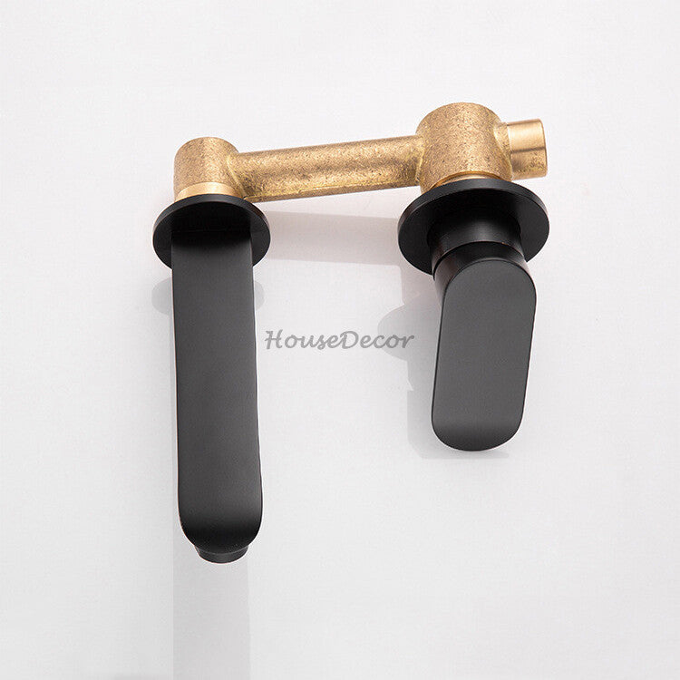 Modern bath shower mixer tap wall mounted design detail view