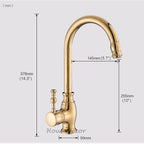 Gold Brass kitchen sink mixer tap swivel spout additional view